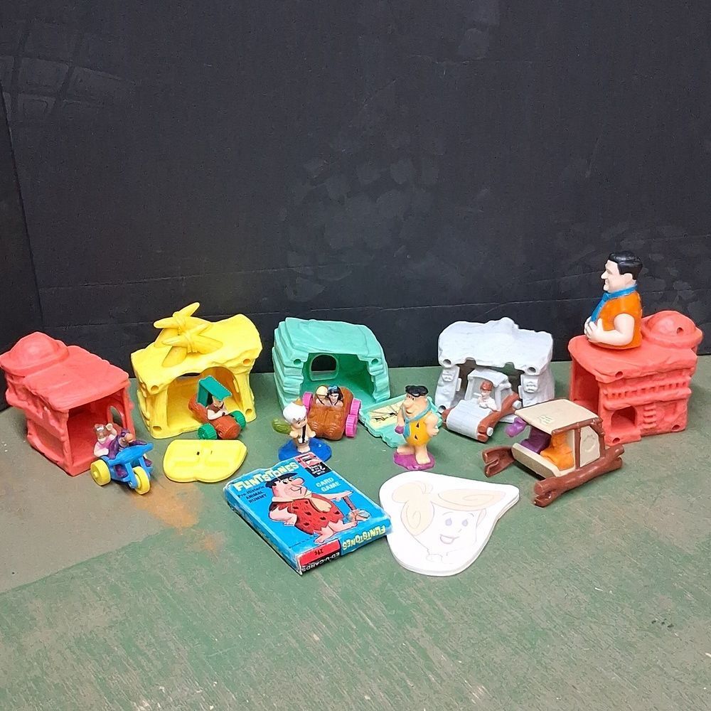 Vintage lot:  Roc Donalds 1993! Happy meal toys, card game, collectible figures.